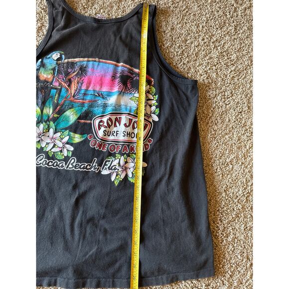 Vintage Ron Jon Surf Shop USA Made Single Stitched Faded Black XL Tank Top - Picture 8 of 8